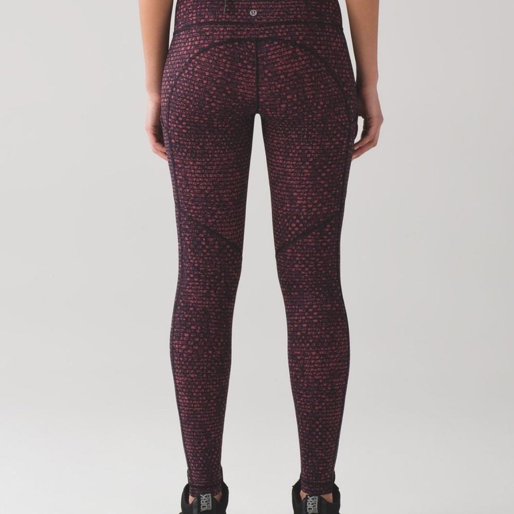 Lululemon Athletica Black and Red Patterned Leggings